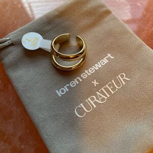 Loren Stewart Curateur Double open Band Ring 14k yellow gold plated.. NWT